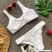 Gocheaper Women Buckle Solid Bikini Set Push-up Padded Swimwear Bathing Swimsuit White B07DBJRM3P